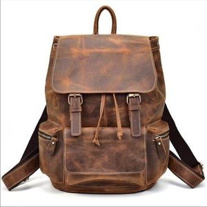 Genuine Rugged Bison Leather Men’s backpack
